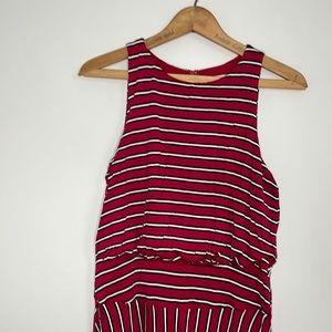 Ann Taylor Loft Raspberry Stripe Dress Office Small